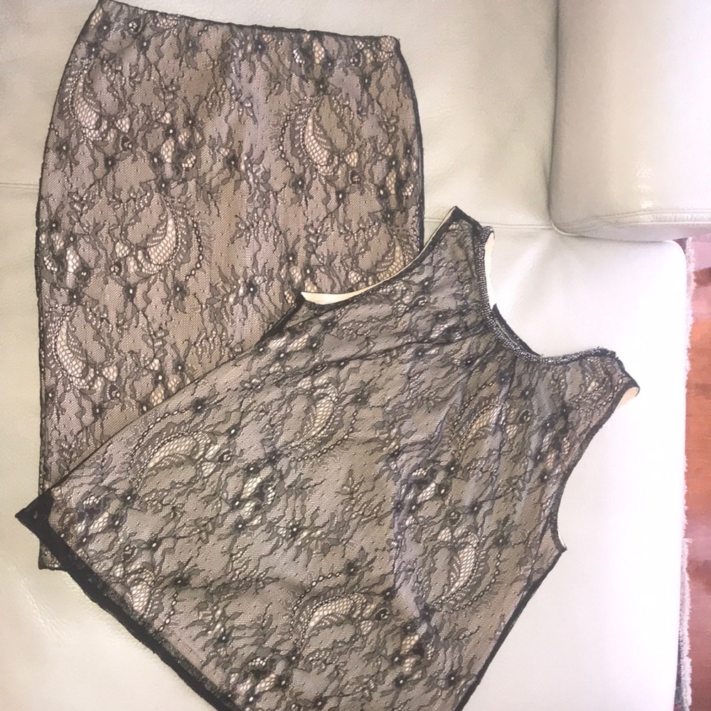 BEDO lace top and skirt